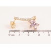 Сережки Xuping колір Позолота 14K пусети "Квіточки з бузковими кристалами" фото №2 Сережки Xuping колір Позолота 14K пусети "Квіточки з бузковими кристалами" фото №2