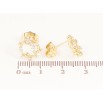 Серьги Xuping цвет Позолота 14K пусеты "Веночки с кристальными цветочками"  фото №2