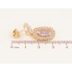 Серьги Xuping цвет Позолота 14K пусеты "Изящные подвески с сиреневыми кристаллами" фото №2