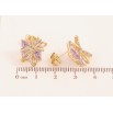 Серьги Xuping цвет Позолота 14K пусеты "Сиреневые кристаллы с бантами" фото №2