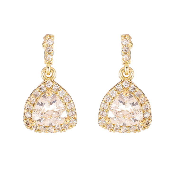 Сережки Xuping колір Позолота 14K пусети "Кристальні підвіски" фото №19
