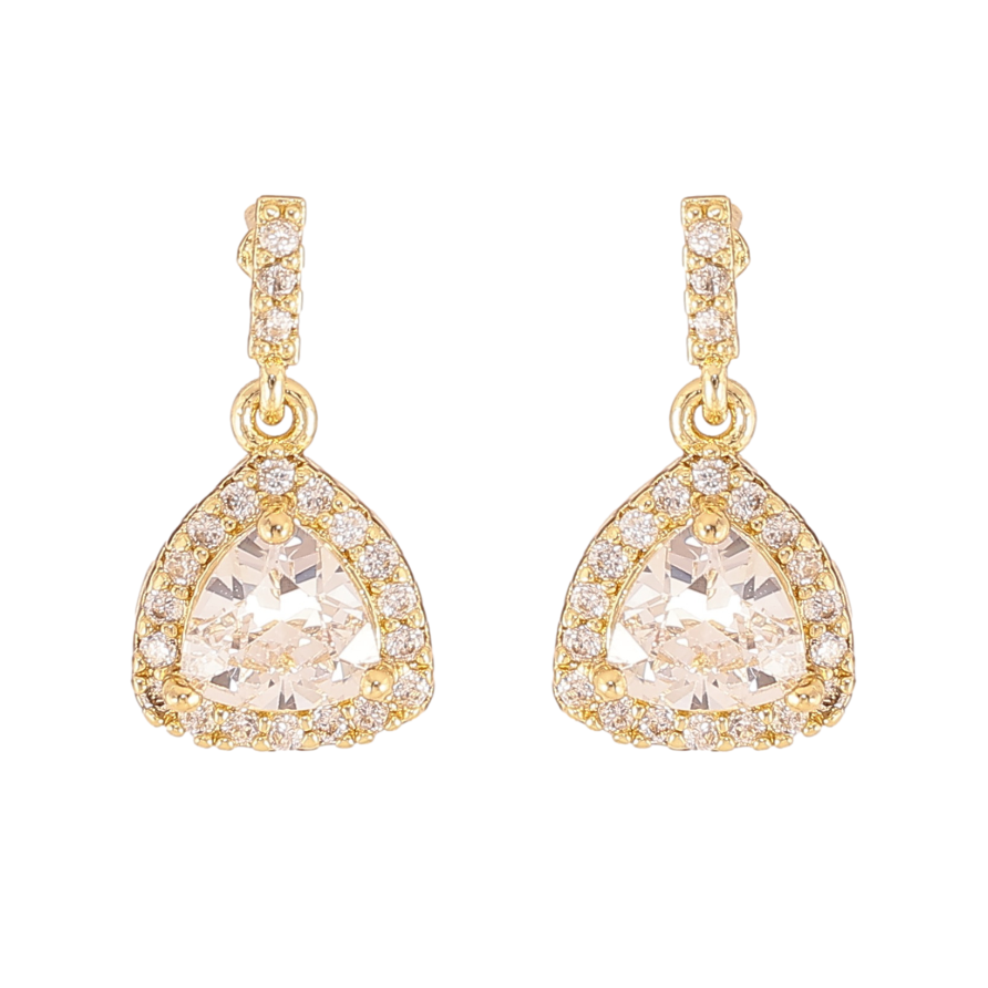 Сережки Xuping колір Позолота 14K пусети "Кристальні підвіски" фото №1 Сережки Xuping колір Позолота 14K пусети "Кристальні підвіски" фото №1
