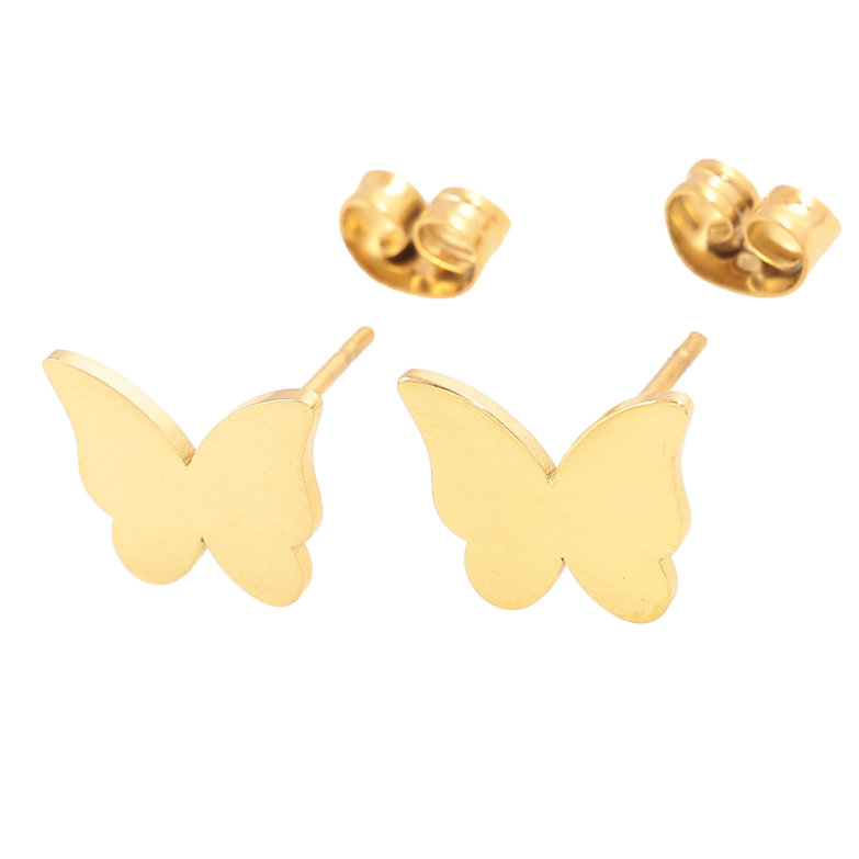 Сережки Xuping TTM Stainless Steel колір 14K пусети "Метелики" фото №1 Сережки Xuping TTM Stainless Steel колір 14K пусети "Метелики" фото №1