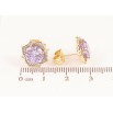 Серьги Xuping цвет Позолота 14K пусеты "Сиреневые кристаллы в обрамлении" фото №2