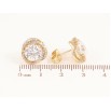 Серьги Xuping цвет Позолота 14K пусеты "Цветочки с кристаллами" фото №2