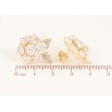 Серьги Xuping цвет Позолота 14K пусеты "Кристальные цветочки" фото №2