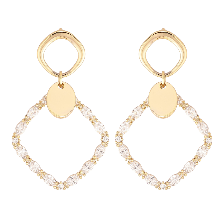 Серьги Xuping цвет Позолота 14K пусеты "Кристальные подвески" фото №1 Серьги Xuping цвет Позолота 14K пусеты "Кристальные подвески" фото №1