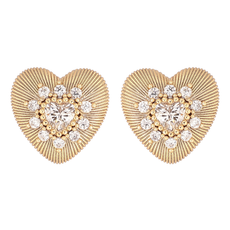 Сережки Xuping колір Позолота 14K пусети "Сердечка з кристалами" фото №20
