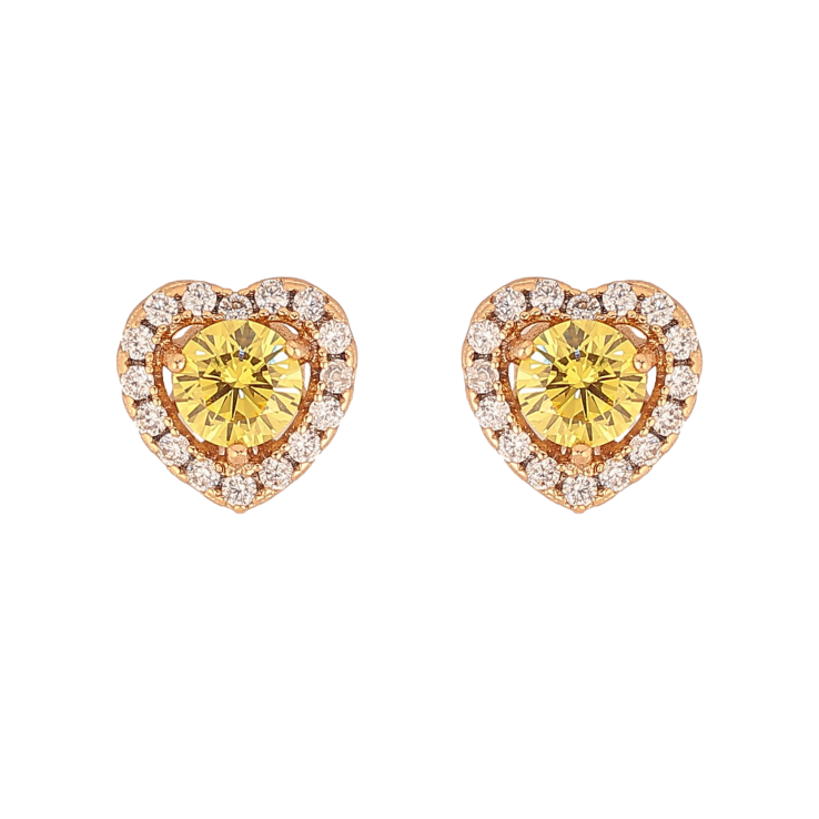 Сережки Xuping колір Позолота 18К пусети "Сердечки з жовтими кристалами" фото №15 Сережки Xuping колір Позолота 18К пусети "Сердечки з жовтими кристалами" фото №15