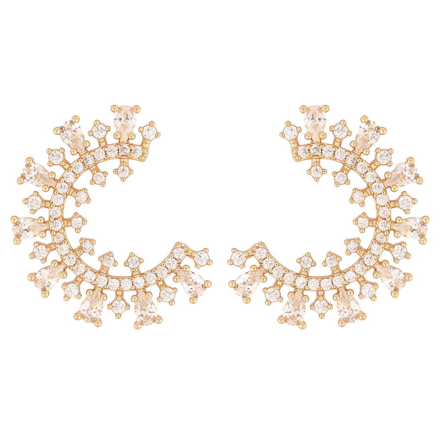 Сережки Xuping колір Позолота 18К пусети "Інкрустація кристалами" фото №1