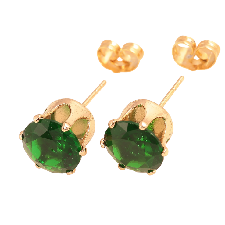 Серьги Xuping цвет Позолота 18К пусеты "Зеленые кристаллы в 6-ти крапановой оправе" ø 10мм фото №10 Серьги Xuping цвет Позолота 18К пусеты "Зеленые кристаллы в 6-ти крапановой оправе" ø 10мм фото №10