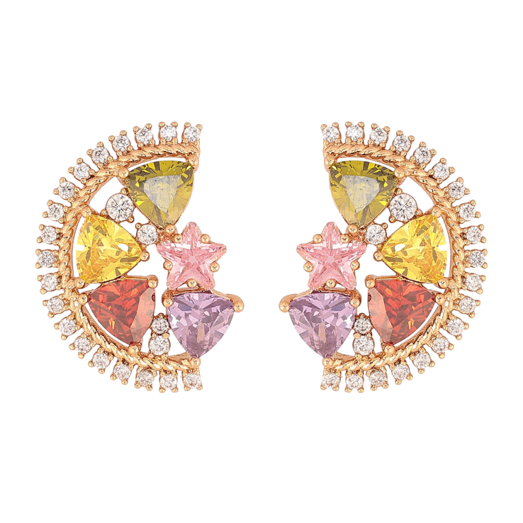 Серьги Xuping цвет Позолота 18К пусеты "Узор из разноцветных кристаллов" фото №14 Серьги Xuping цвет Позолота 18К пусеты "Узор из разноцветных кристаллов" фото №14