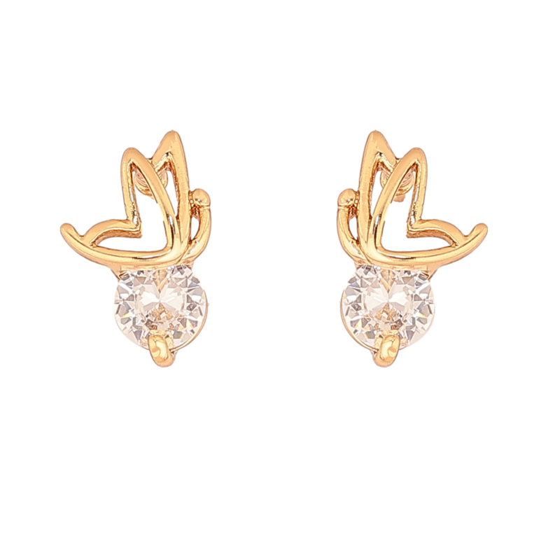 Сережки Xuping колір Позолота 18K пусети "Метелики на кристалах" фото №1