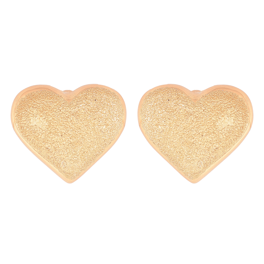 Сережки Xuping колір Позолота 18K пусети "Сердечки з шагренню" фото №1