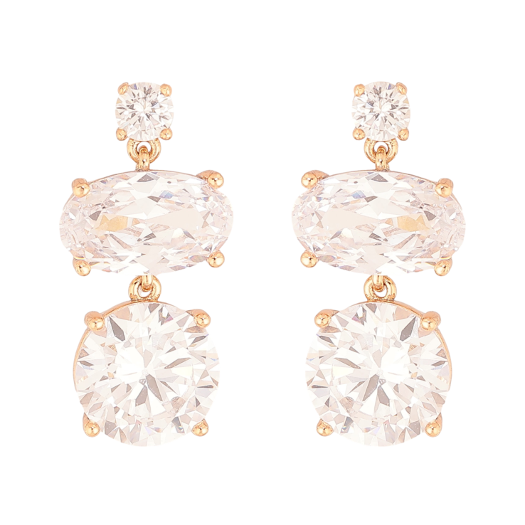 Сережки Xuping колір Позолота 18K пусети "Кристальні підвіски" фото №5