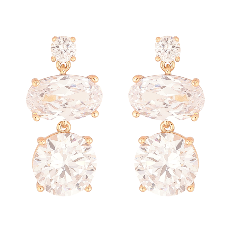 Серьги Xuping цвет Позолота 18K пусеты "Кристальные подвески" фото №1