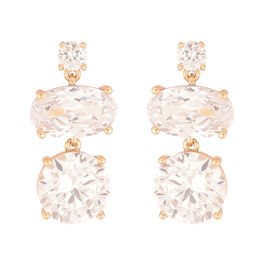 Сережки Xuping колір Позолота 18K пусети "Кристальні підвіски" фото №1