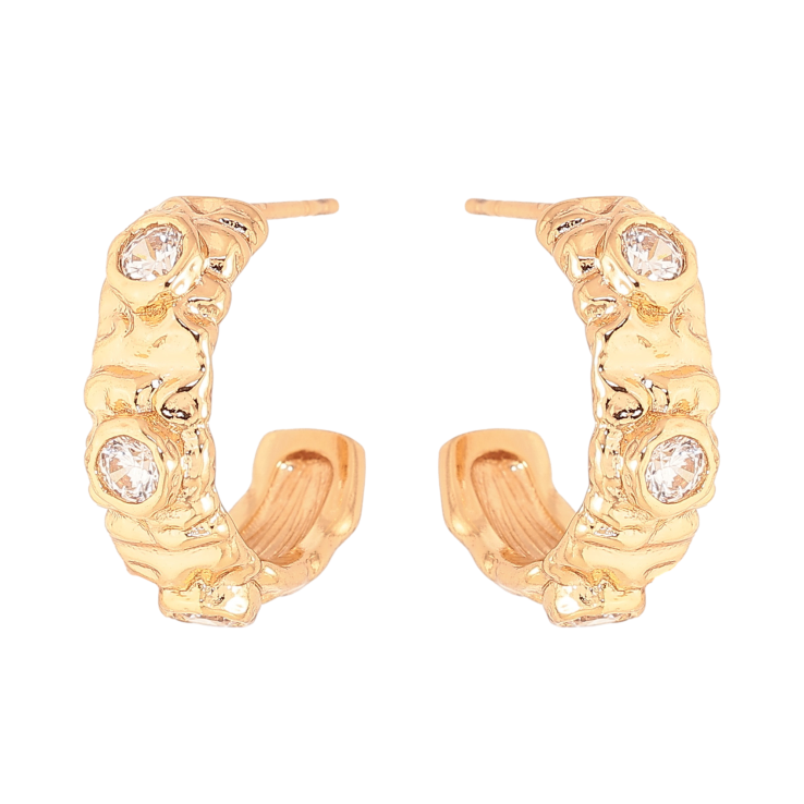 Сережки Xuping колір Позолота 18K пусети "Декоративні дуги з кристалами" фото №13