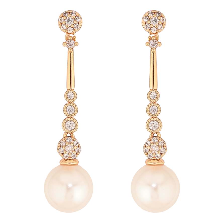 Серьги Xuping цвет Позолота 18К пусеты "Жемчужные подвески" фото №1 Серьги Xuping цвет Позолота 18К пусеты "Жемчужные подвески" фото №1