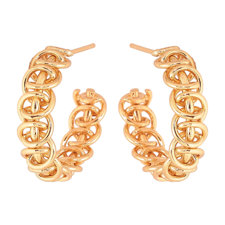 Сережки Xuping колір Позолота 18К пусети "Декоративні дуги" фото №7