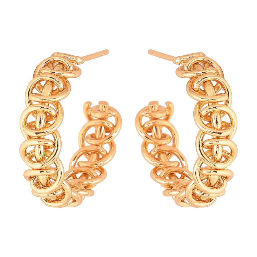 Сережки Xuping колір Позолота 18К пусети "Декоративні дуги" фото №1