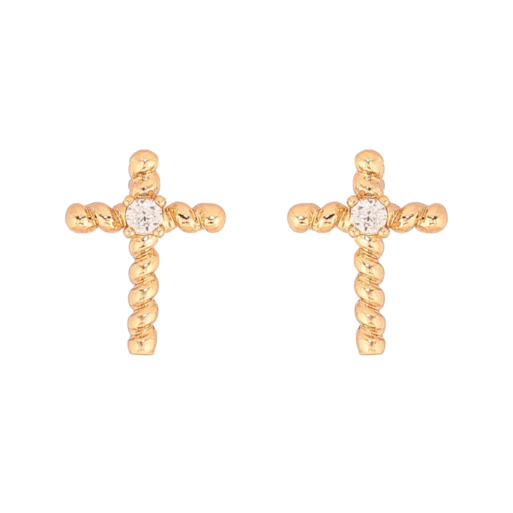 Сережки Xuping колір Позолота 18К пусети "Хрестики з кристалами" фото №15 Сережки Xuping колір Позолота 18К пусети "Хрестики з кристалами" фото №15