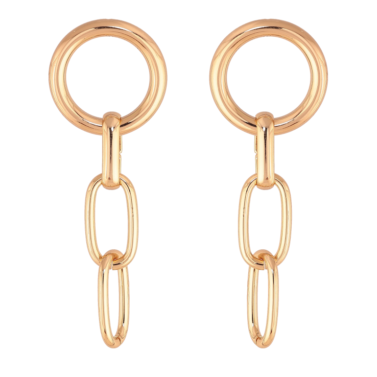 Серьги Xuping цвет Позолота 18К пусеты "Подвески цепочки" фото №10