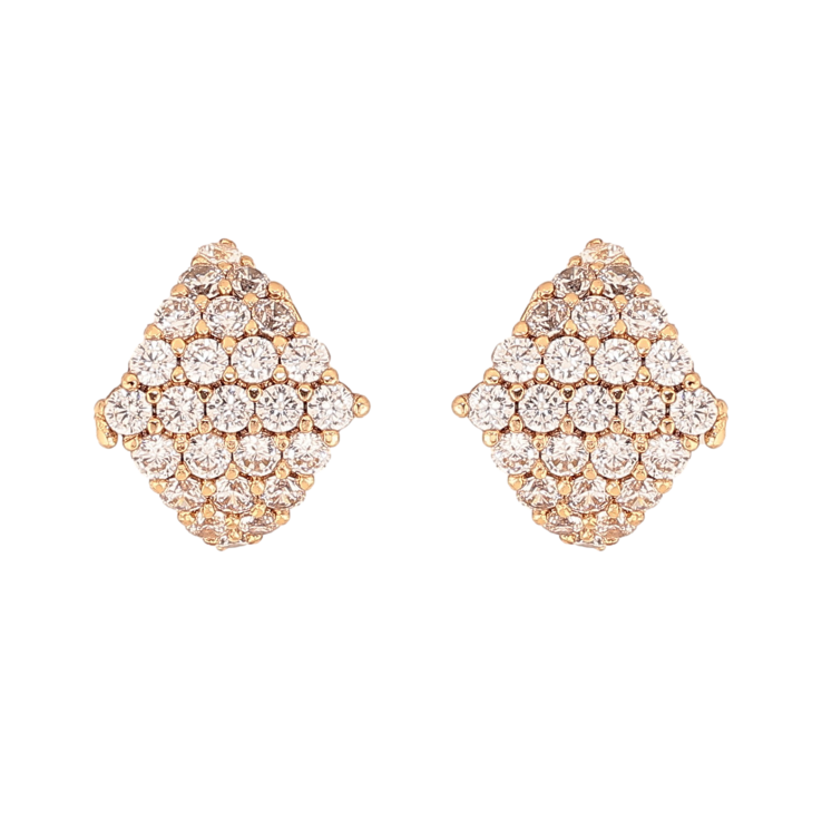 Сережки Xuping колір Позолота 18К пусети "Ромби з інкрустацією кристалами" фото №7 Сережки Xuping колір Позолота 18К пусети "Ромби з інкрустацією кристалами" фото №7