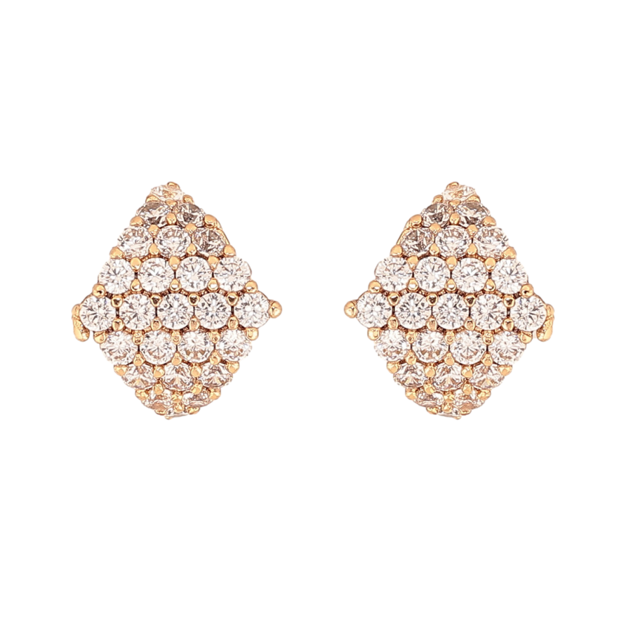 Сережки Xuping колір Позолота 18К пусети "Ромби з інкрустацією кристалами" фото №1 Сережки Xuping колір Позолота 18К пусети "Ромби з інкрустацією кристалами" фото №1