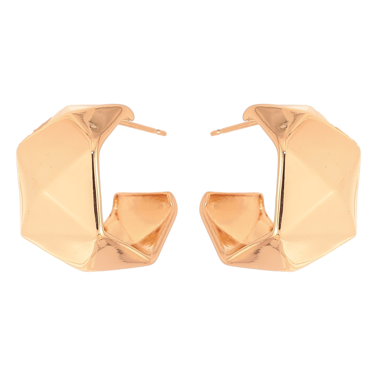 Серьги Xuping цвет Позолота 18К пусеты "Широкие дуги" фото №13