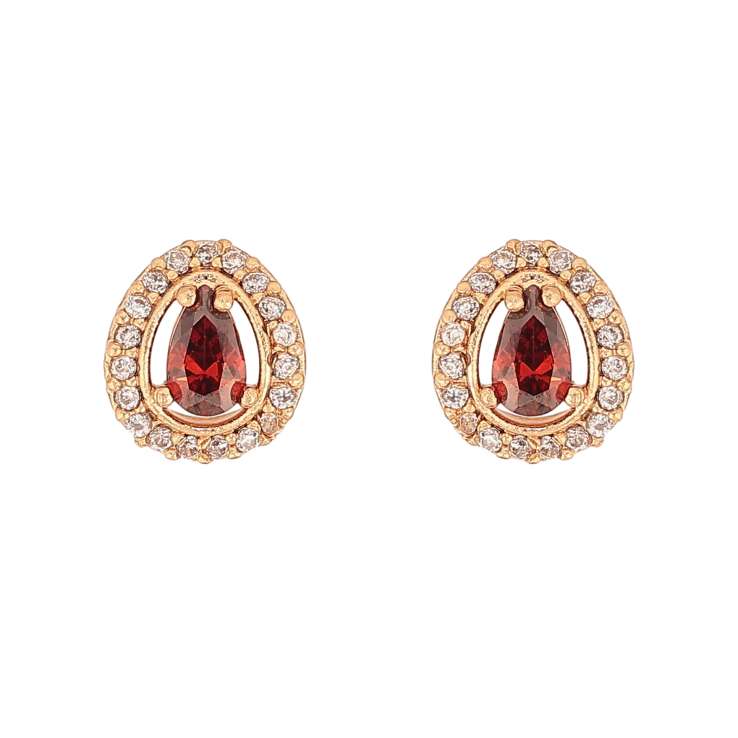 Сережки Xuping колір Позолота 18К пусети "Крапельки з червоними кристалами" фото №11 Сережки Xuping колір Позолота 18К пусети "Крапельки з червоними кристалами" фото №11