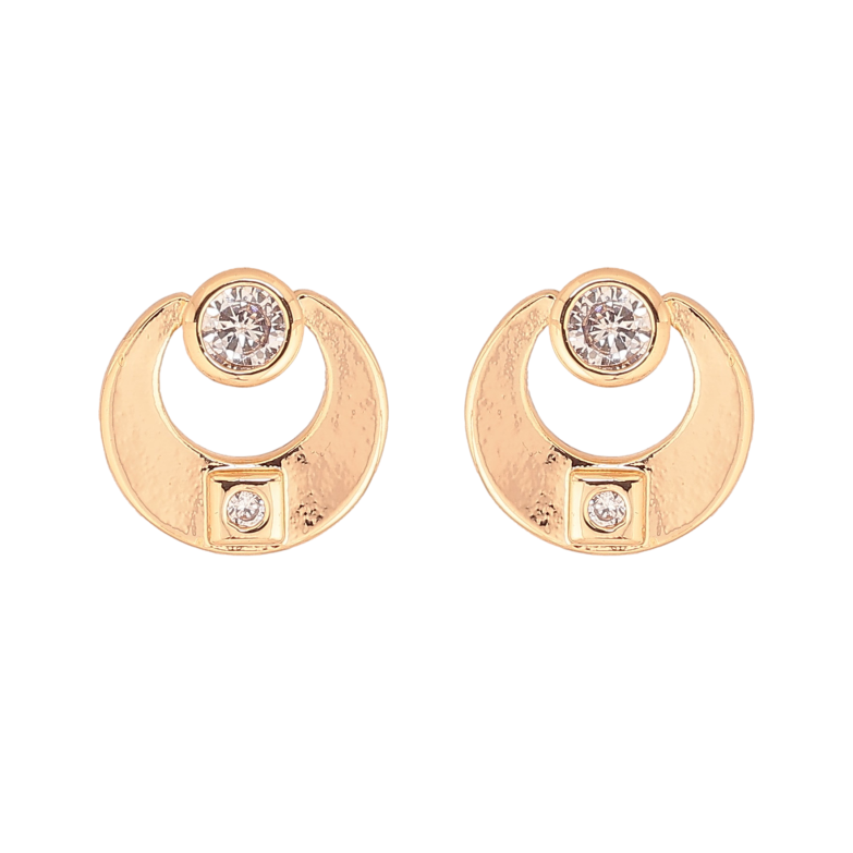 Сережки Xuping колір Позолота 18К пусети "Візерунок з кристалами" фото №1 Сережки Xuping колір Позолота 18К пусети "Візерунок з кристалами" фото №1