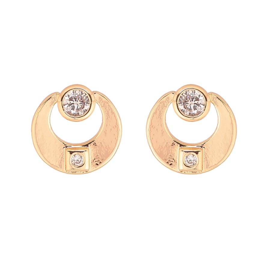 Сережки Xuping колір Позолота 18К пусети "Візерунок з кристалами" фото №1 Сережки Xuping колір Позолота 18К пусети "Візерунок з кристалами" фото №1