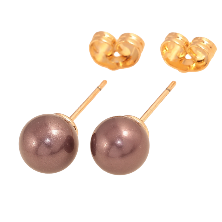 Сережки Xuping колір Позолота 18К пусети "Коричневі кульки" ø 8мм фото №25