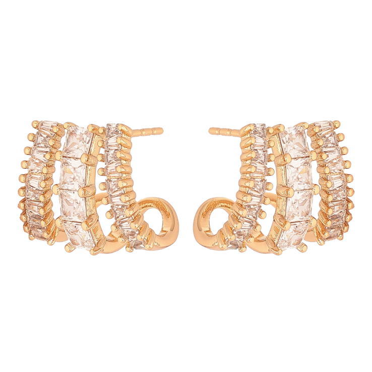 Серьги Xuping цвет Позолота 18К пусеты "Инкрустация кристаллами" фото №9 Серьги Xuping цвет Позолота 18К пусеты "Инкрустация кристаллами" фото №9