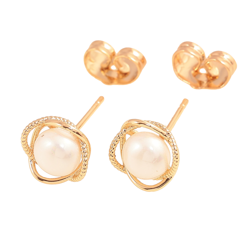 Серьги Xuping цвет Позолота 18К пусеты "Цветочки с жемчужинами" фото №1 Серьги Xuping цвет Позолота 18К пусеты "Цветочки с жемчужинами" фото №1