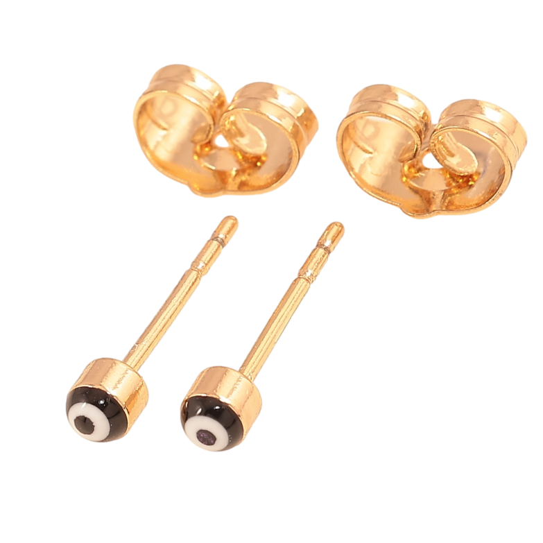 Сережки Xuping колір Позолота 18К пусети "Оберіг "Око Фатіми" ø 3мм фото №2 Сережки Xuping колір Позолота 18К пусети "Оберіг "Око Фатіми" ø 3мм фото №2