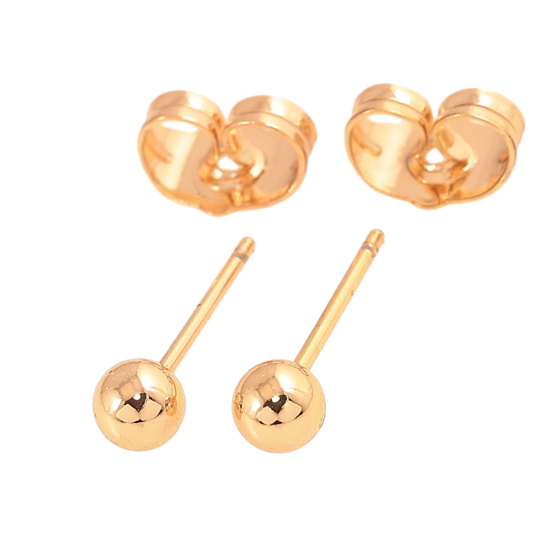 Сережки Xuping колір Позолота 18К пусети "Кульки" ø 4мм фото №1