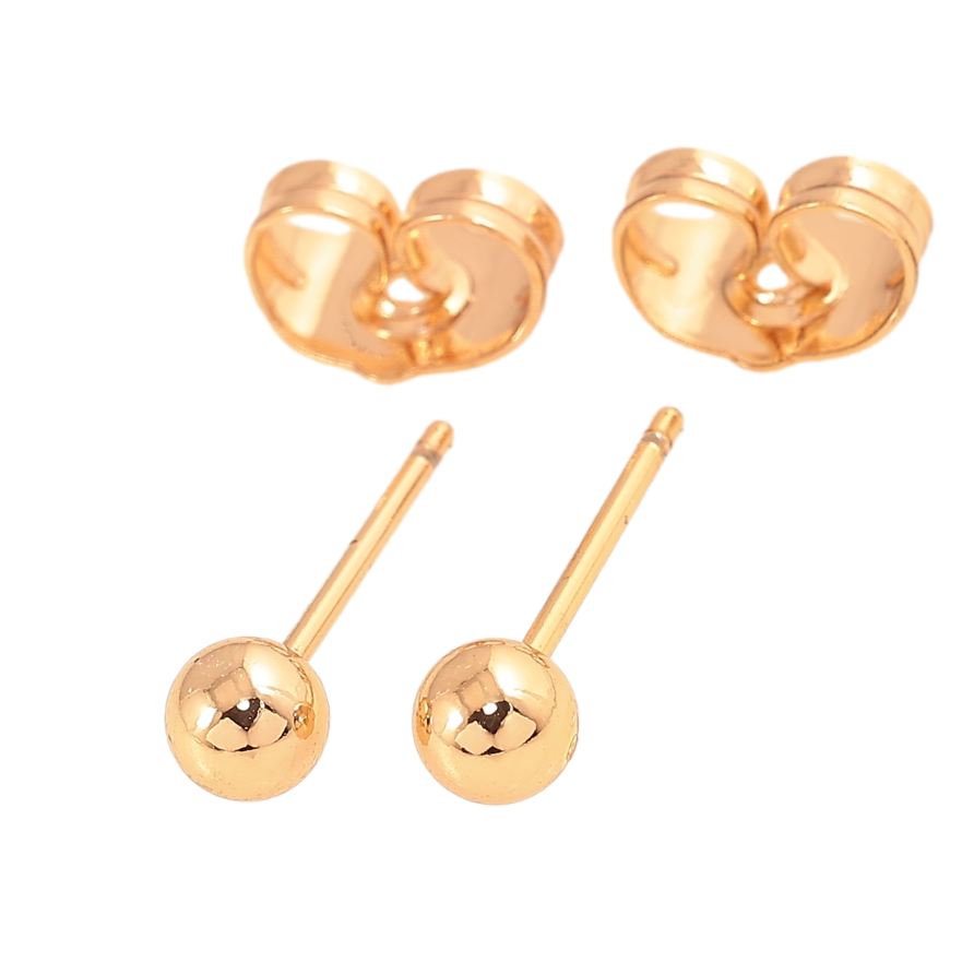 Сережки Xuping колір Позолота 18К пусети "Кульки" ø 4мм фото №1