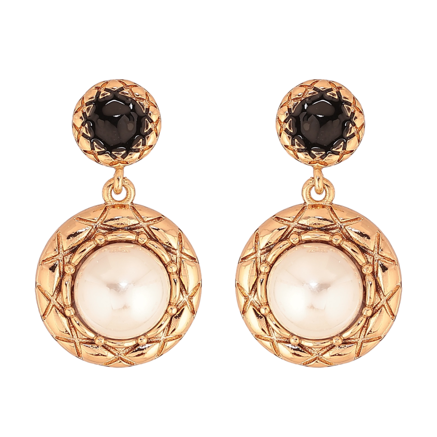 Сережки Xuping колір Позолота 18К пусети "Декоративні підвіски з перлинами" фото №1 Сережки Xuping колір Позолота 18К пусети "Декоративні підвіски з перлинами" фото №1