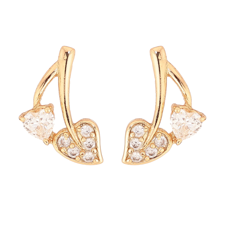 Серьги Xuping цвет Позолота 18К пусеты "Кристальные листики" фото №1 Серьги Xuping цвет Позолота 18К пусеты "Кристальные листики" фото №1