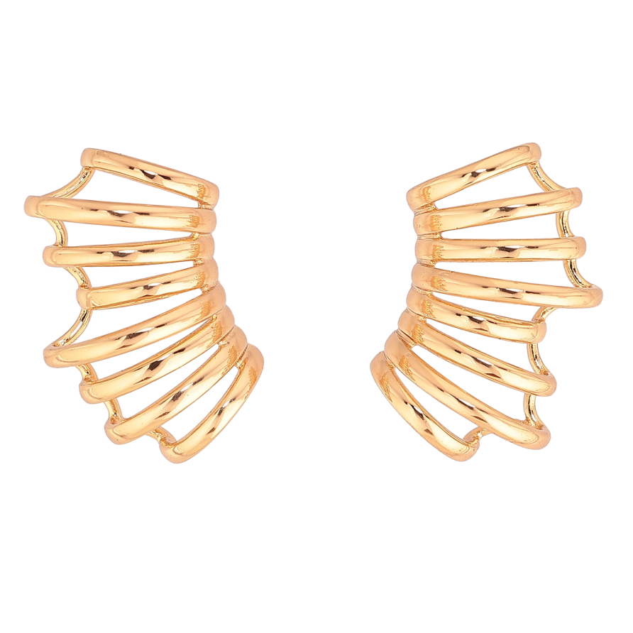 Серьги Xuping цвет Позолота 18К пусеты "Декоративный узор" фото №1