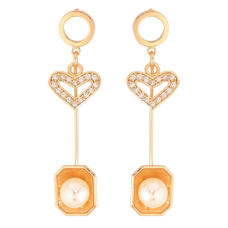 Сережки Xuping колір Позолота 18К пусети "Підвіски з перлинами" фото №1 Сережки Xuping колір Позолота 18К пусети "Підвіски з перлинами" фото №1