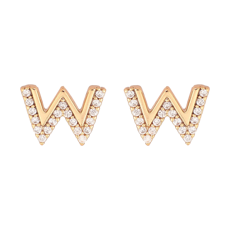Сережки Xuping колір Позолота 18K пусети "Літера W" фото №25
