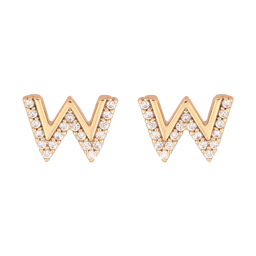 Сережки Xuping колір Позолота 18K пусети "Літера W" фото №1
