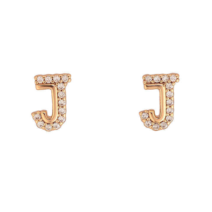 Сережки Xuping колір Позолота 18К пусети "Літера J" фото №3 Сережки Xuping колір Позолота 18К пусети "Літера J" фото №3