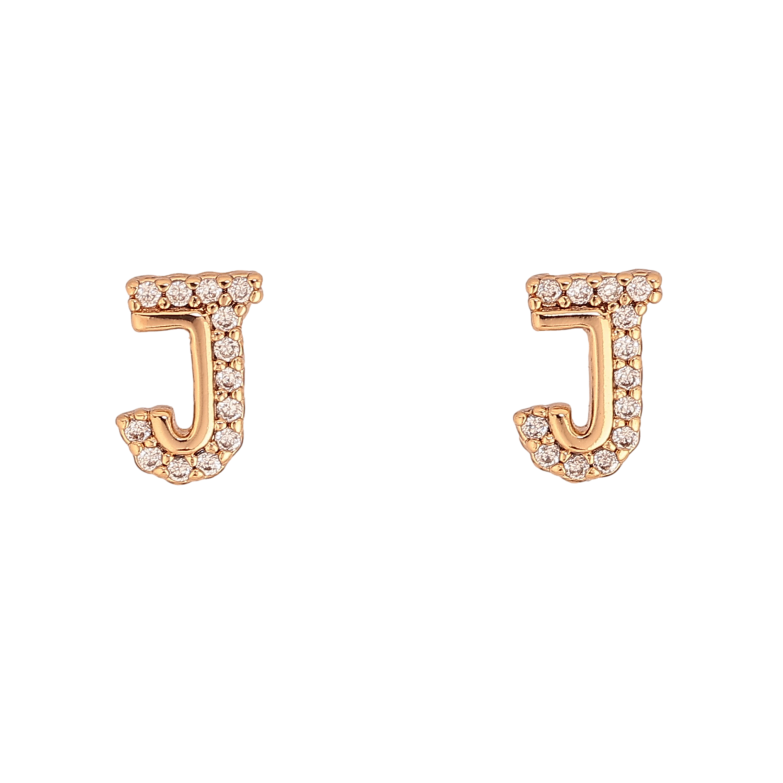 Серьги Xuping цвет Позолота 18К пусеты "Буква J" фото №1