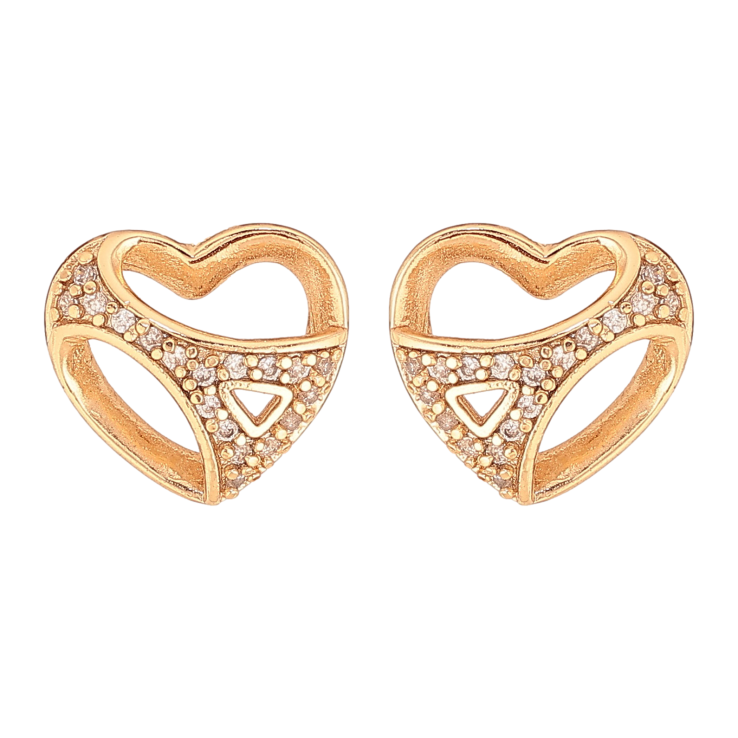 Сережки Xuping колір Позолота 18К пусети "Сердечки з кристалами" фото №10 Сережки Xuping колір Позолота 18К пусети "Сердечки з кристалами" фото №10