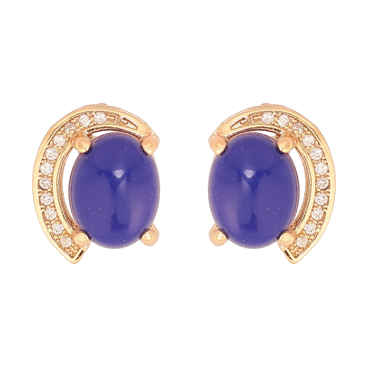 Серьги Xuping цвет Позолота 18К пусеты "Узор с синими камнями" фото №17 Серьги Xuping цвет Позолота 18К пусеты "Узор с синими камнями" фото №17