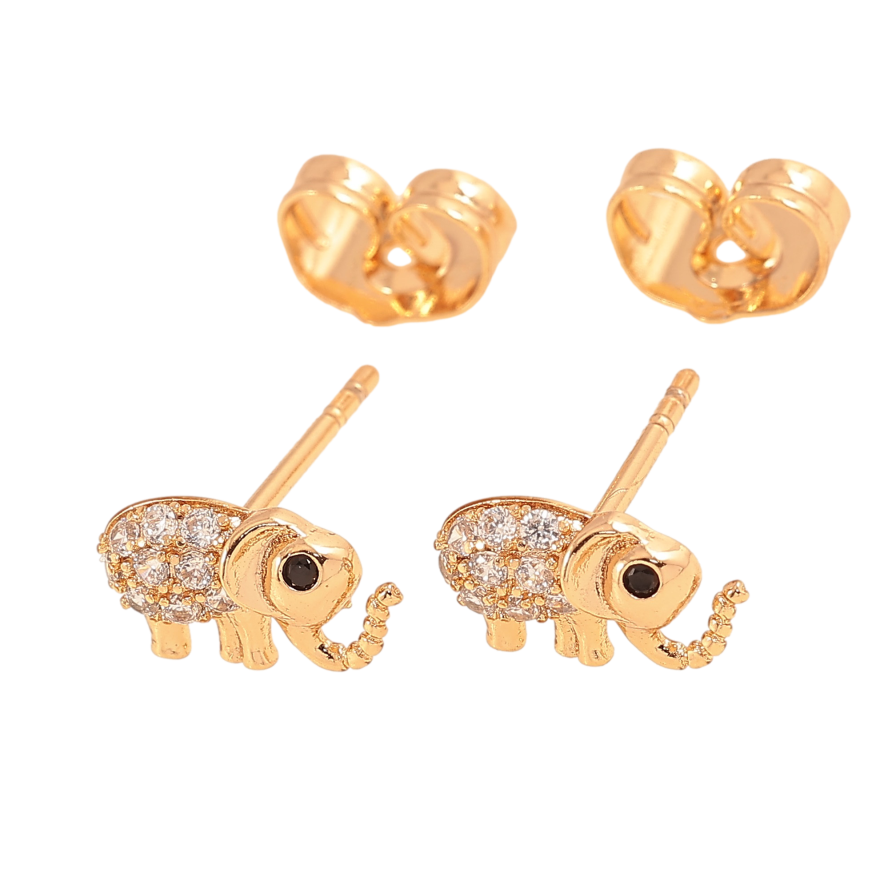 Серьги Xuping цвет Позолота 18К пусеты "Слоники" фото №1 Серьги Xuping цвет Позолота 18К пусеты "Слоники" фото №1